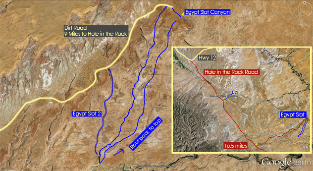 Egypt 3 slot canyon map utah